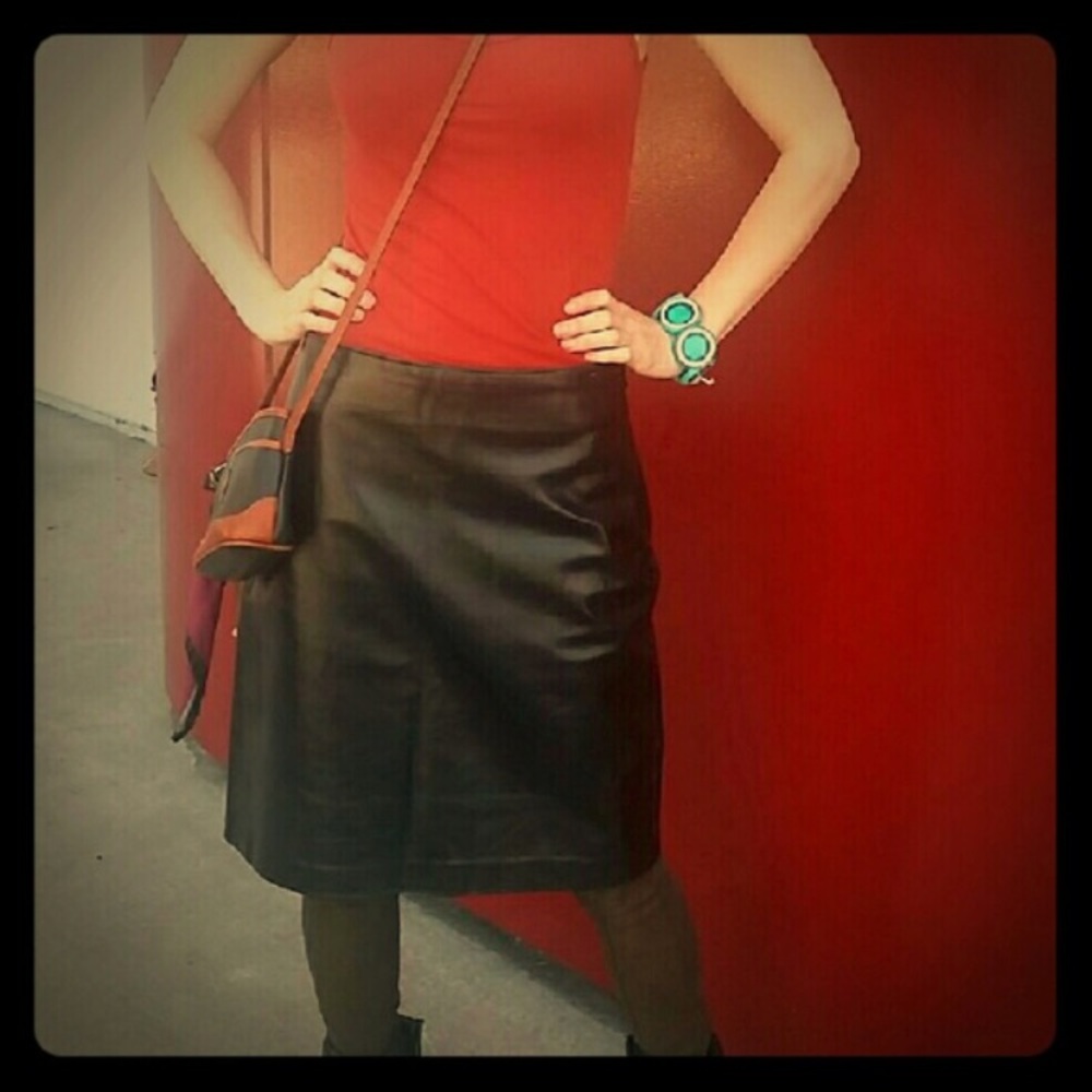 Black Cat ~ High Waist Leather Pencil 90's Black